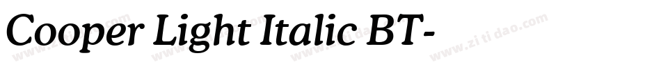 Cooper Light Italic BT字体转换